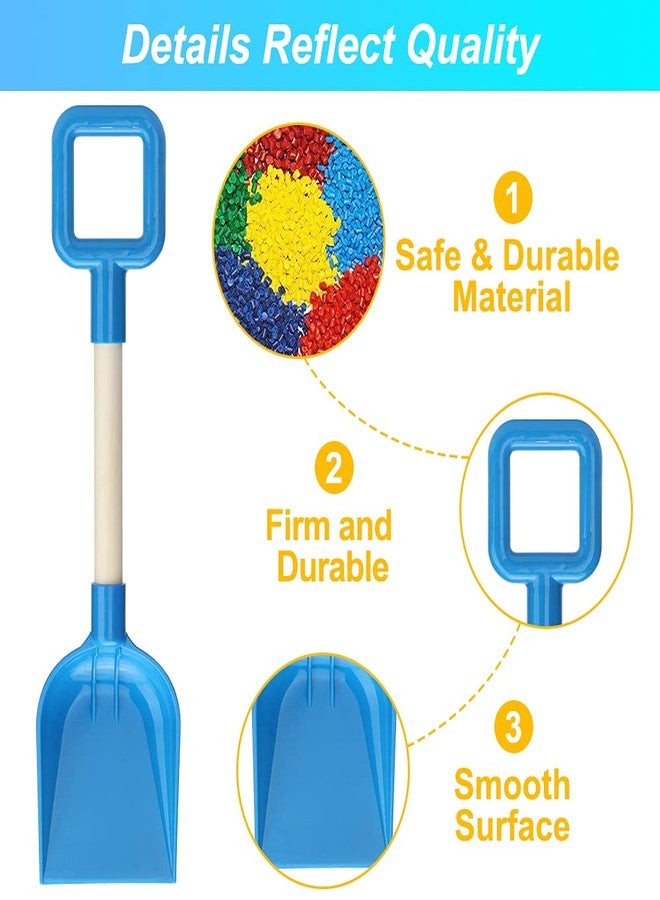 Amarlozn Jumbo Beach Shovels Rake Spade Toys Set for Kids, 16" Long Wooden Handle ABS Plastic Sand Scoop, Planting Summer Winter Gift for Mud Sand Snow Digging, Backyard Gardening Tool Accessories, 3 Pack - Image 3